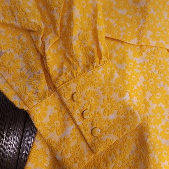 Tuckernuck Yellow Daisy Jacquard Aurelia Dress NWT XL - Picture 9 of 15